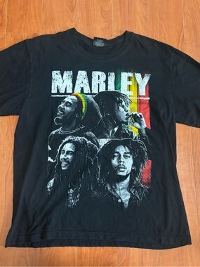 Vintage Y2K Bob Marley Graphic Tee XL Double Sided Jays Rock